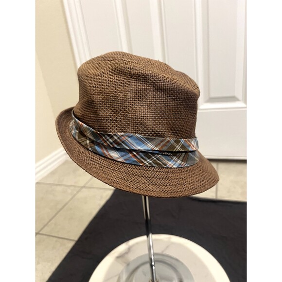 Free Authority Fedora Straw Hat Gingham Unisex Summer BeachCap SZ L/XL:Pre-owned - Picture 7 of 10